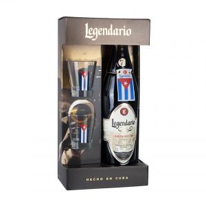 Legendario 7y Elixir De Cuba dárkové balení se skleničkama 34% 0,7 l