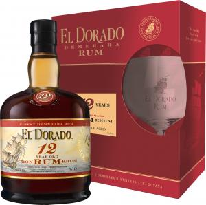 Rum El Dorado 12YO 0,7l 40% + 1 sklo GB